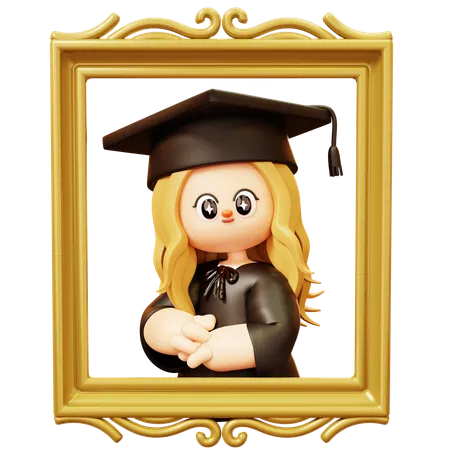 Capturing photo of graduation degree  3D Icon