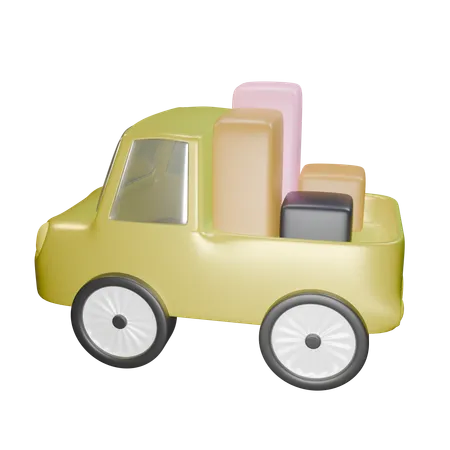Transport Car Carrying Goods 3D Icon