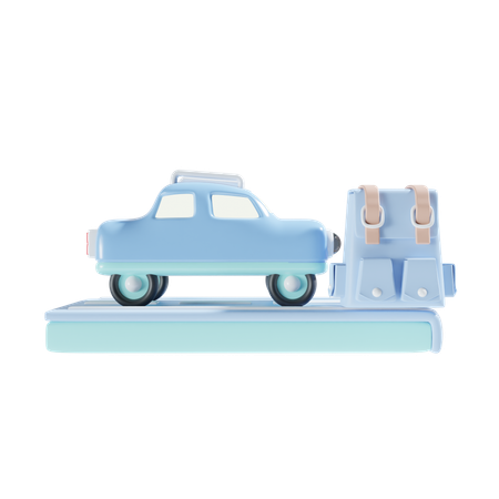 Car And Backpack  3D Icon