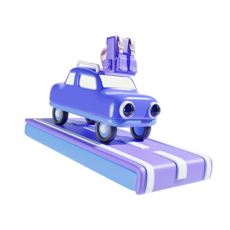 Car And Backpack  3D Icon