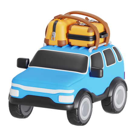 Car and luggage  3D Icon