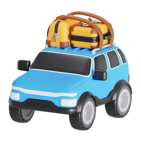 Car and luggage  3D Icon