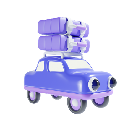 Car And Suitcase  3D Icon