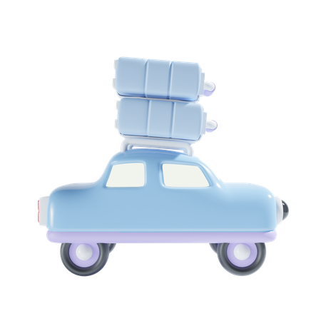 Car And Suitcase  3D Icon