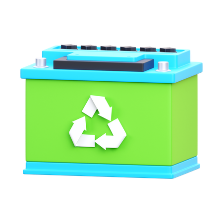 Car Battery Recycling  3D Icon