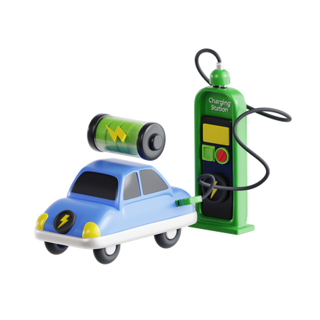 Car Charging  3D Icon