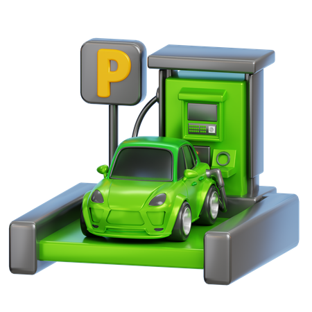 Car Charging Station  3D Icon