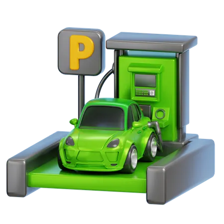 Car Charging Station  3D Icon