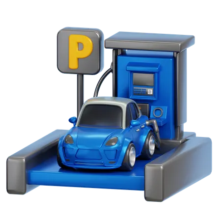 Car Charging Station  3D Icon