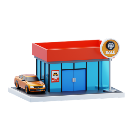 自動車販売店  3D Icon