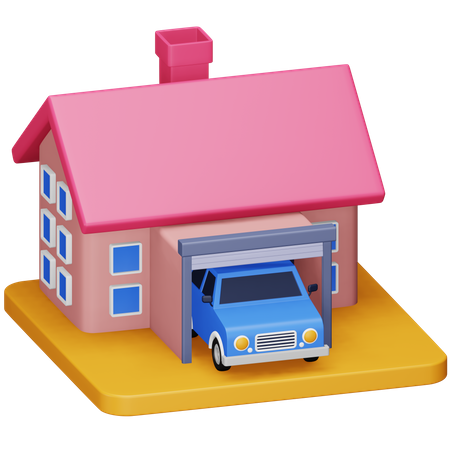Car Garage 3D Icon