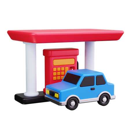 Car Gas Station  3D Icon