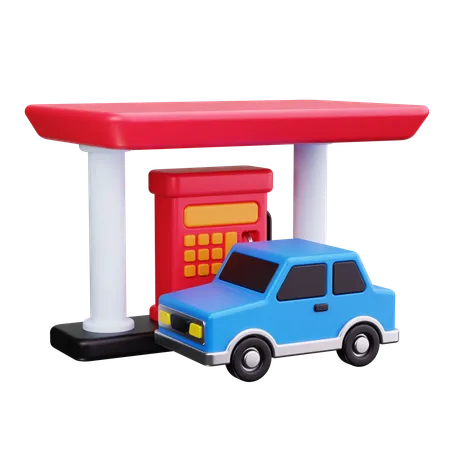 Car Gas Station  3D Icon