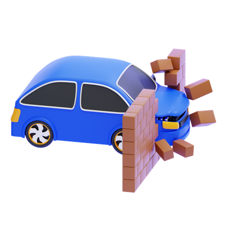 Car Hit the Wall  3D Icon