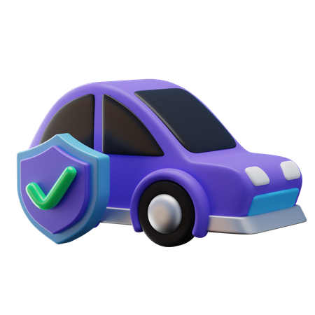 Car Insurance Protection  3D Icon