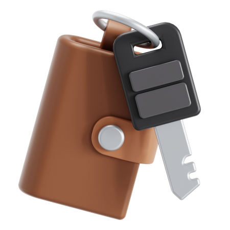 Car key with wallet  3D Icon