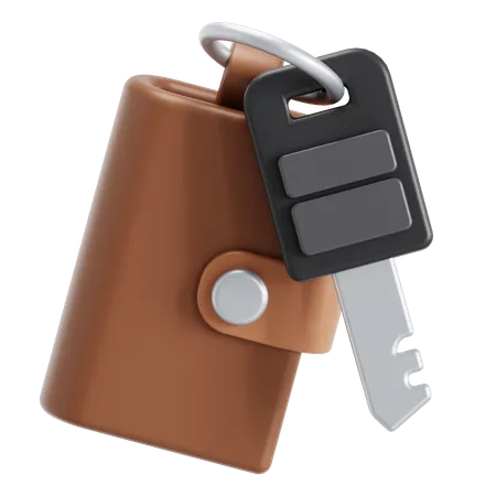 Car key with wallet  3D Icon