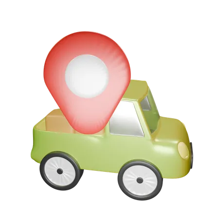 Location Of Transport Cars Carrying Goods 3D Icon