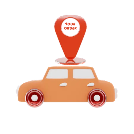 Car Location  3D Icon