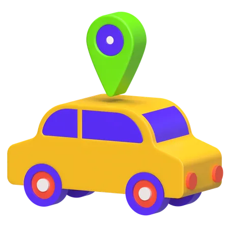 Car Location  3D Icon