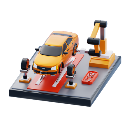 Car Manufacturing  3D Icon
