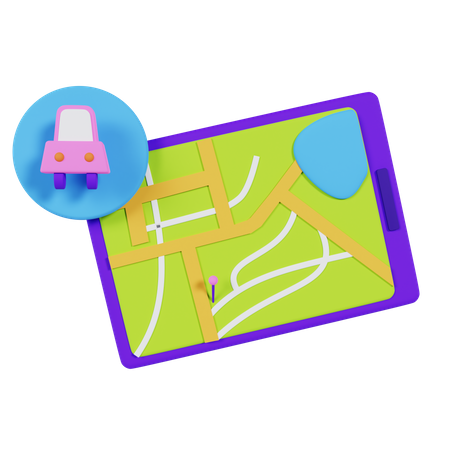 Car Navigation Maps  3D Icon