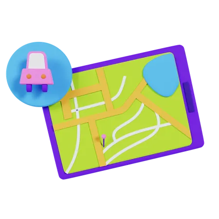 Car Navigation Maps  3D Icon