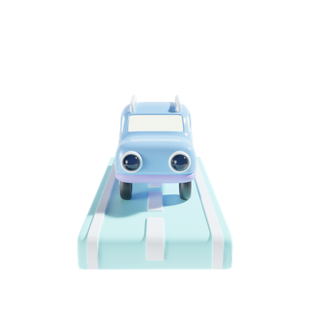 Car On Highway  3D Icon