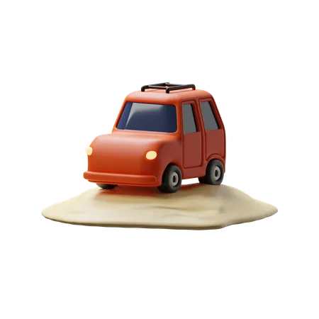 Car On Sand  3D Icon