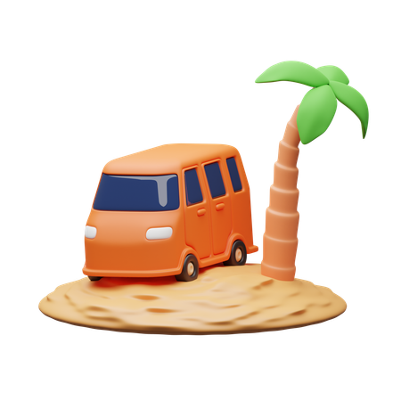 Car on vacation  3D Icon