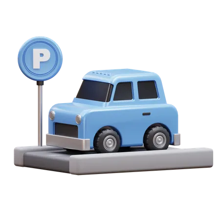Car Parking 3 D Illustration 3D Icon