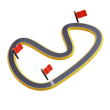 Car Racing Route  3D Icon