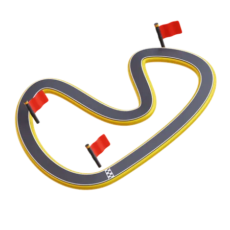 Car Racing Route  3D Icon