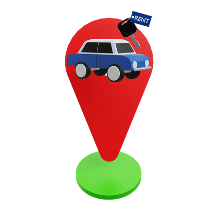 Car Rent Location  3D Icon
