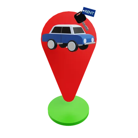 Car Rent Location  3D Icon