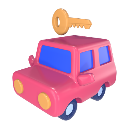 Car Rental Station  3D Icon