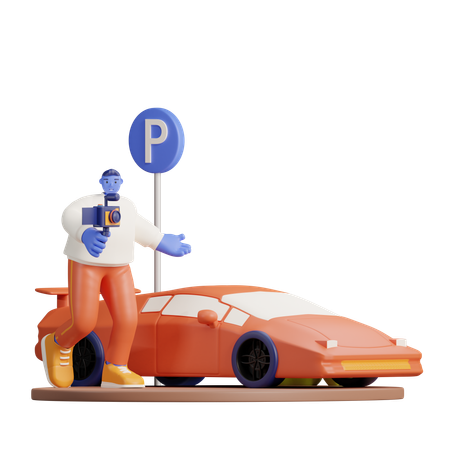 Car reviewer  3D Illustration