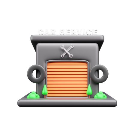 Car Service Building  3D Icon