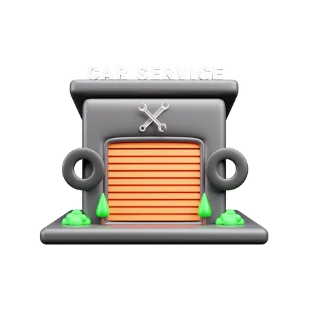 Car Service Building  3D Icon