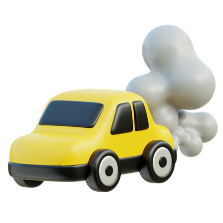 Car Smoke Pollution  3D Icon