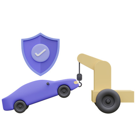 Car towing insurance  3D Icon
