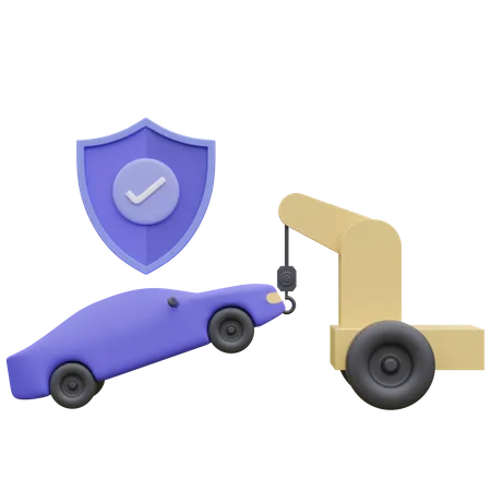 Car Towing Insurance 3 D Icon 3D Icon