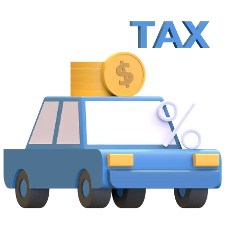 Car Transportation Tax  3D Illustration