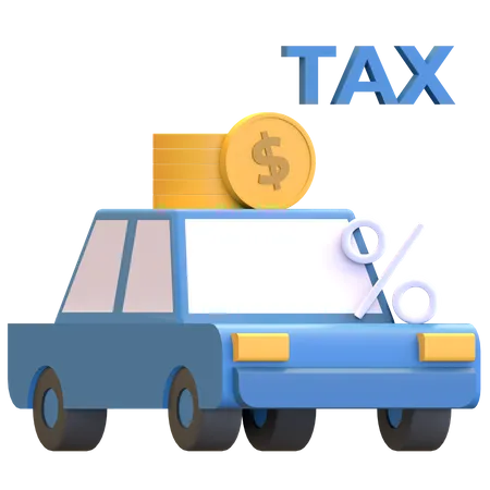 Car Transportation Tax 3D Illustration