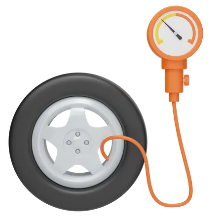 Car Tyre Pressure  3D Icon