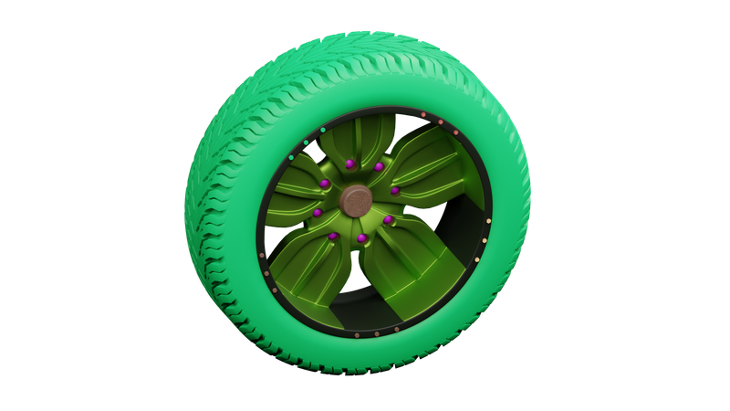 Car Tyre Rims  3D Icon