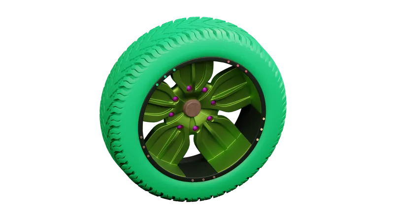 Car Tyre Rims  3D Icon