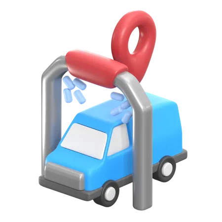 Car Wash Location  3D Icon