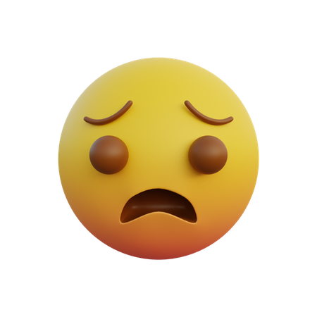 Rosto angustiado  3D Emoji