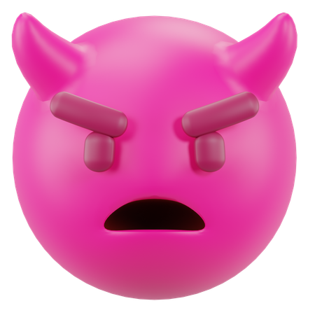 Cara brava com chifres  3D Icon